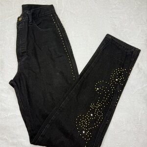 Lorraine Wardy size 6 made in USA Black Studded Women's Jeans